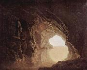 Joseph wright of derby, Cave at evening, by Joseph Wright,